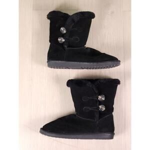 Serra Black Faux Fur Lined Winter Boots Women’s Size 8 Leather Upper Cozy